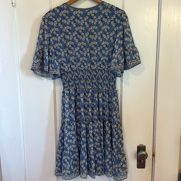 🍌 Max Studio Blue Floral Dress | Size Large - Picture 8 of 10